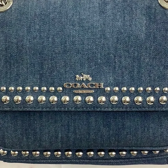 NWT Coach Denim XBody Silver Rivets - Picture 2 of 10